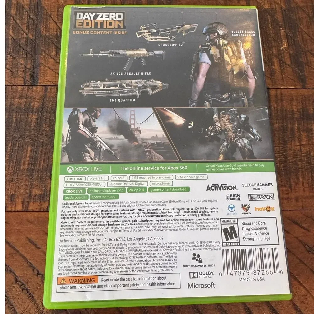 Xbox 360 Bundle Call of Duty Advanced Warfare Day Zero Ed/Halo 4 Works